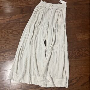 Splendid Wide-Leg Cream Pants